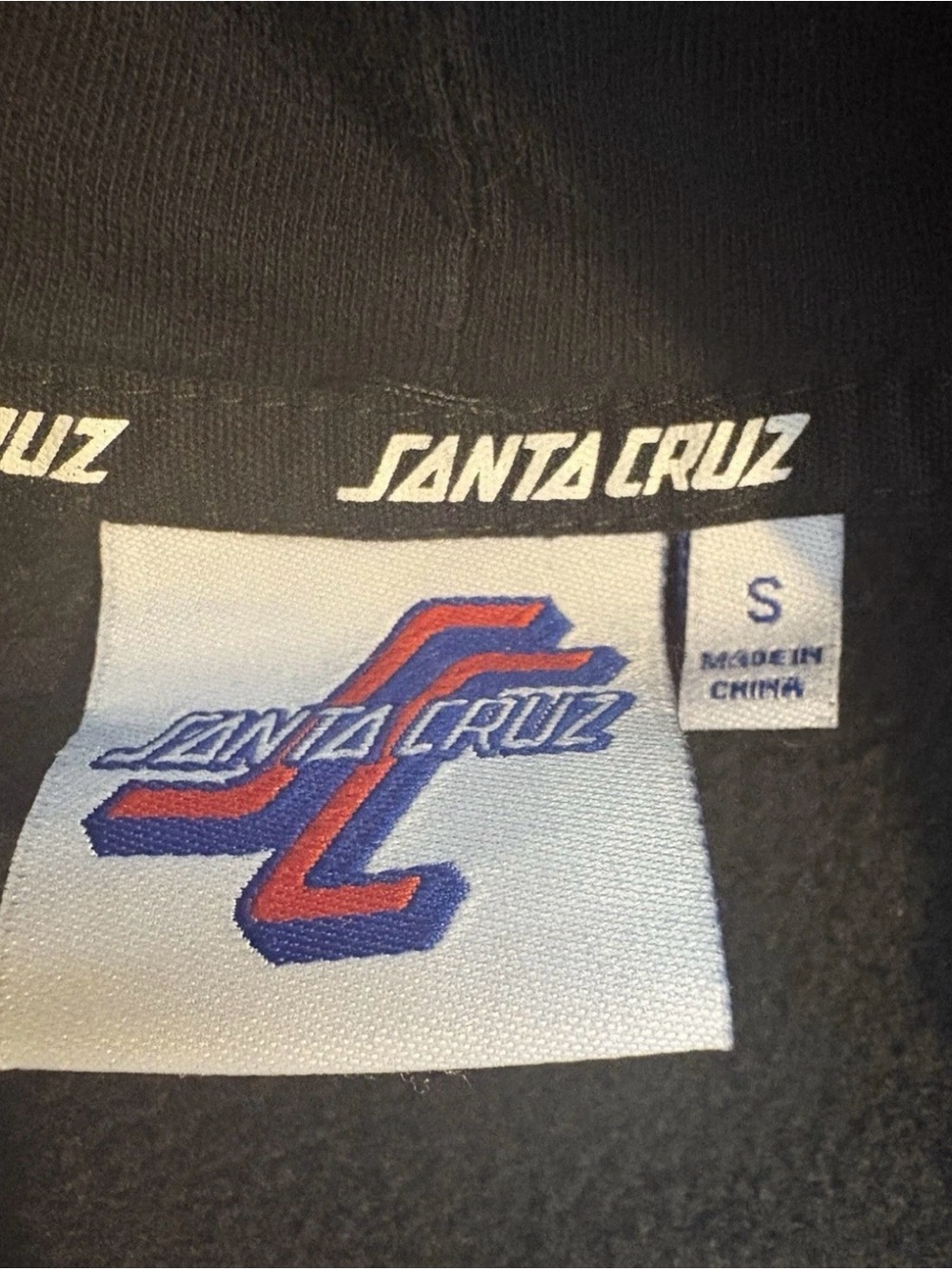 Santa Cruz Hoodie All Over Print AOP Sweater Size Small Skateboarding Black Y2K - Picture 5 of 8